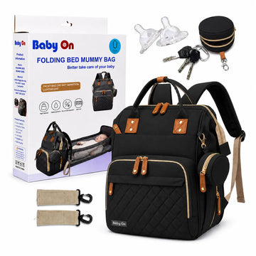 Morral Pañalera Tipo Cuna 3 en 1 con Cambiador Baby On USB y 3 Bolsillos Térmicos
