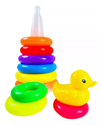 Torre apilable Baby On de aros de colores con animales