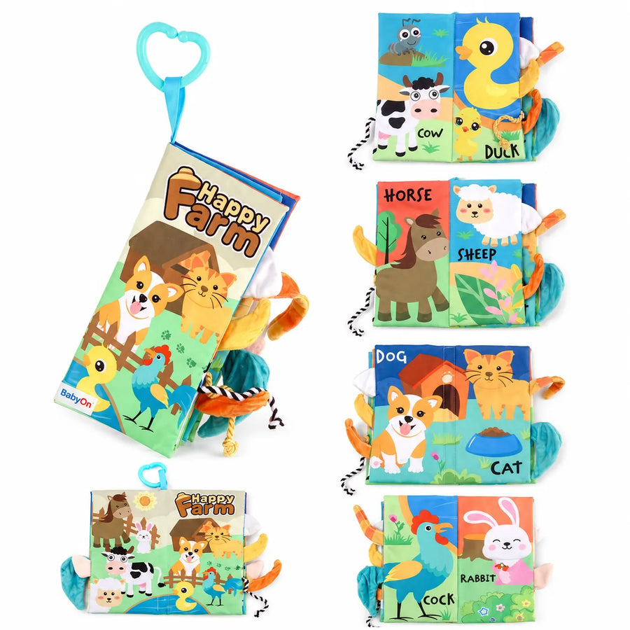Libro sensorial Baby On de estimulación temprana con texturas de animales