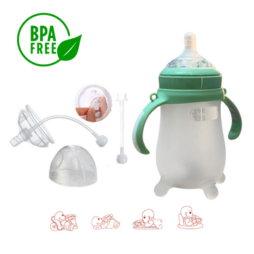 Tetero Biberon En Silicona Cuello Ancho Con Válvula Flexible