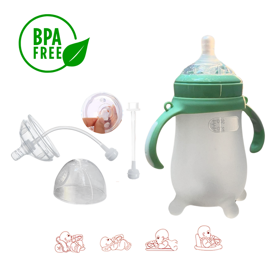 Tetero Biberon En Silicona Cuello Ancho Con Válvula Flexible