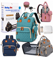 Morral Pañalera Tipo Cuna 3 en 1 con Cambiador Baby On USB y 3 Bolsillos Térmicos