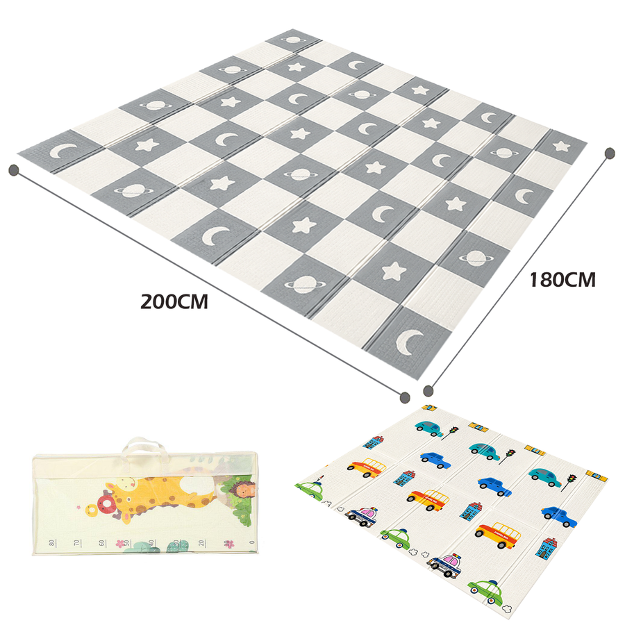 Tapete Extra Grande Plegable Para Bebé 200x180 Cm Doble Faz