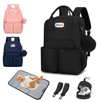 Mochila Pañalera Premium(GRANDE) + Cambiador Multifuncional Y Termica Para Bebés Baby On