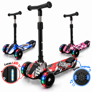 Scooter Party Baby On de 3 ruedas con luces LED y música