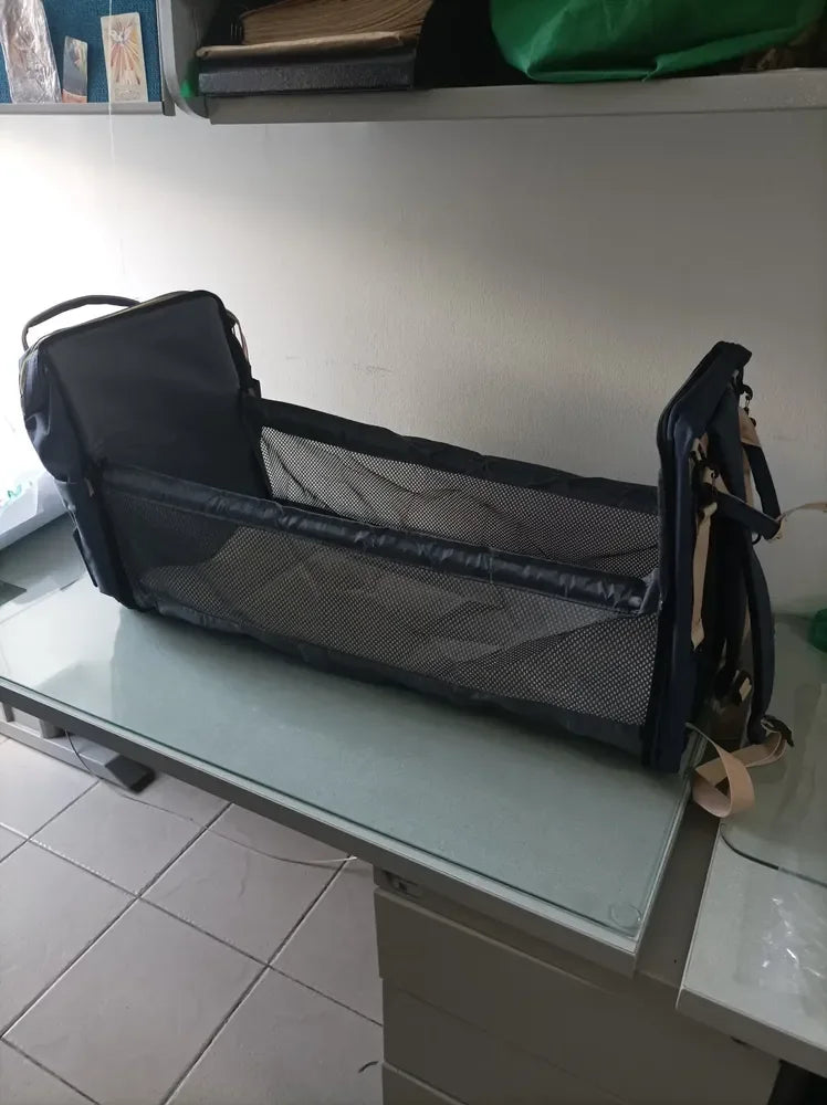 Foto de reseña de Cliente Baby On sobre Morral Pañalera Tipo Cuna 3 en 1 con Cambiador Baby On USB y 3 Bolsillos Térmicos