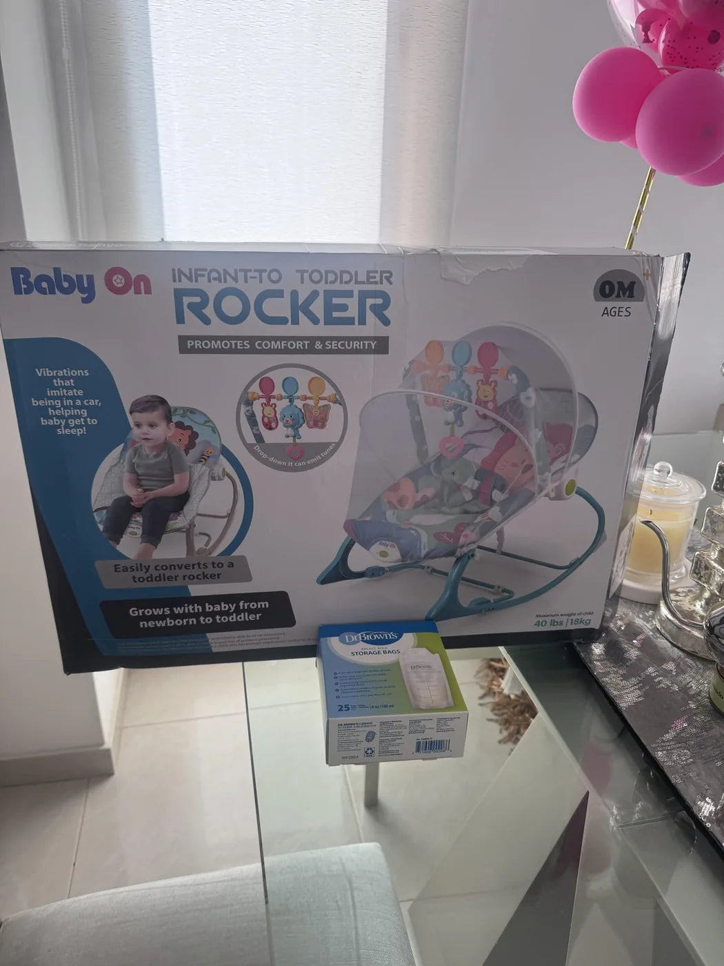 Opinión de Linda sobre Silla mecedora vibradora y musical para bebé 3 en 1 Baby On