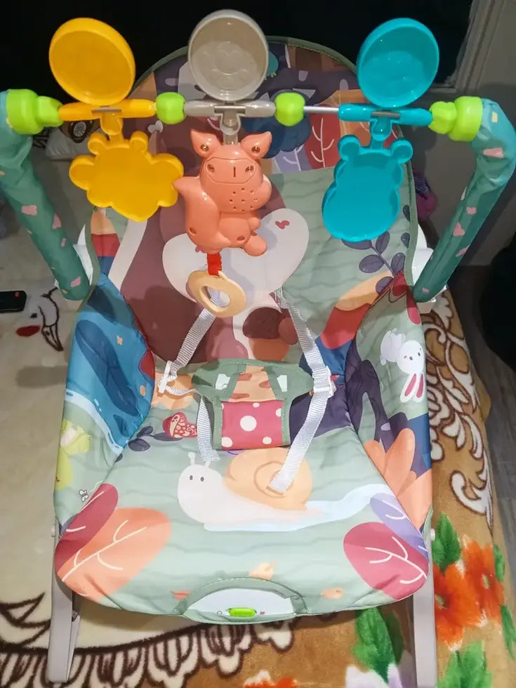 Foto de reseña de Cliente Baby On sobre Silla mecedora eléctrica para bebé Baby On NS4-1 Rey de la Selva